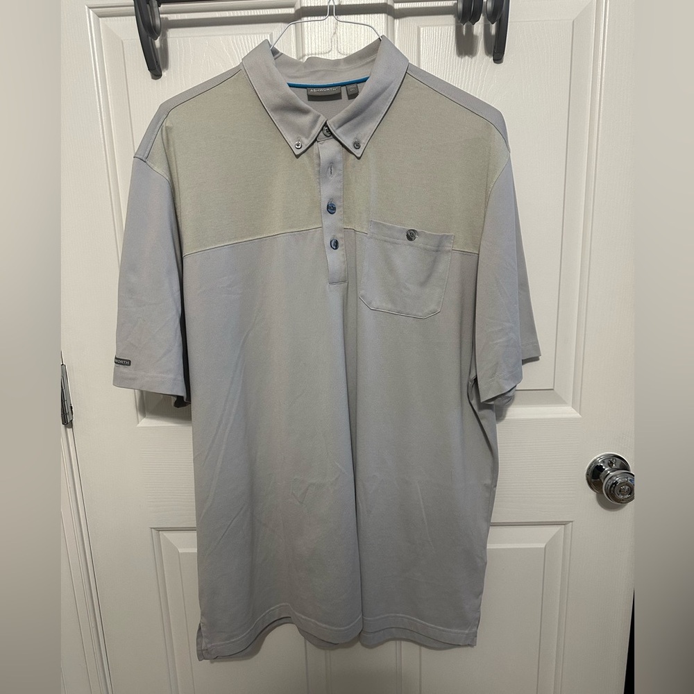 Ashworth Men's Gray Polo Shirt